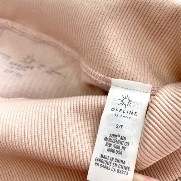 NWOT Aerie Offline High Waisted Ribbed Pink Leggings - Picture 13 of 14